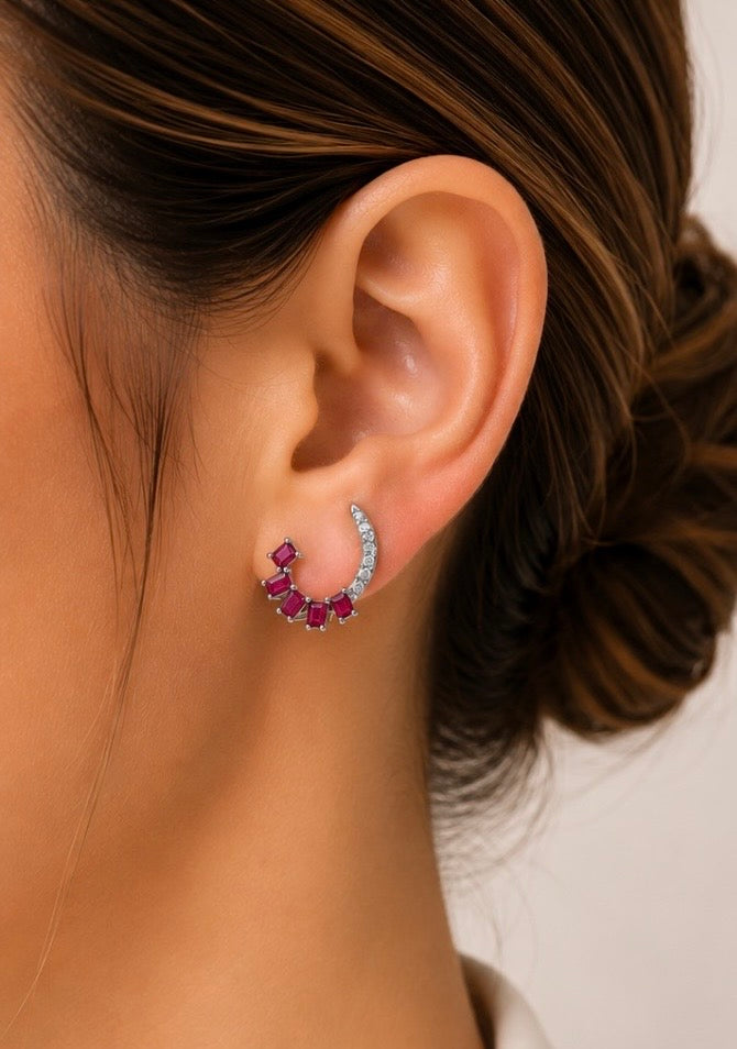 Rubis Rojos & Diamantes 14k