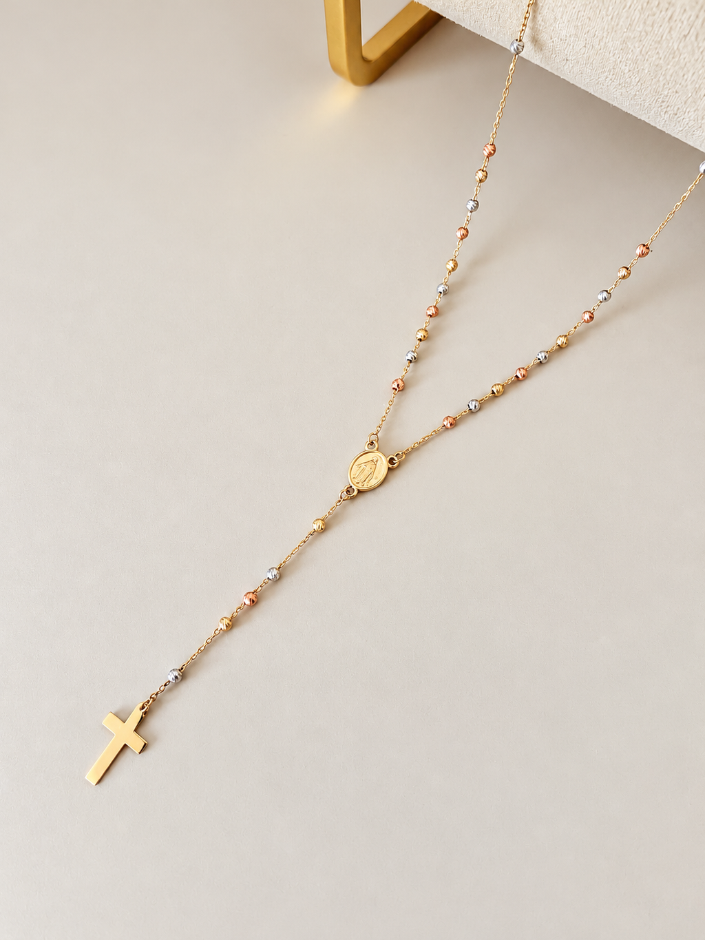 Rosario Tricolor 14k 45cm