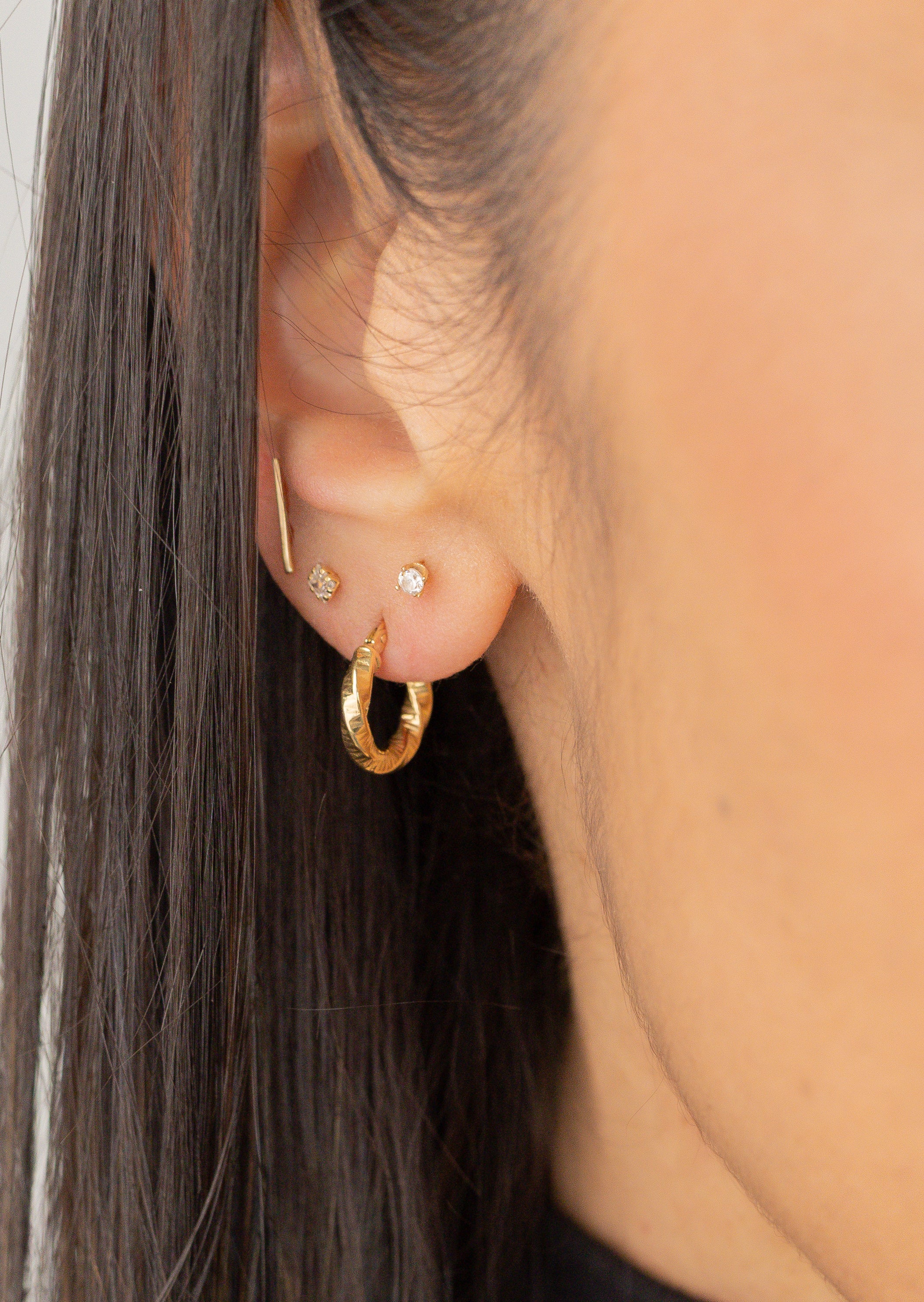 Halo Hoops style Earrings 18K
