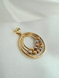 Elegant tricolor pendant 14k