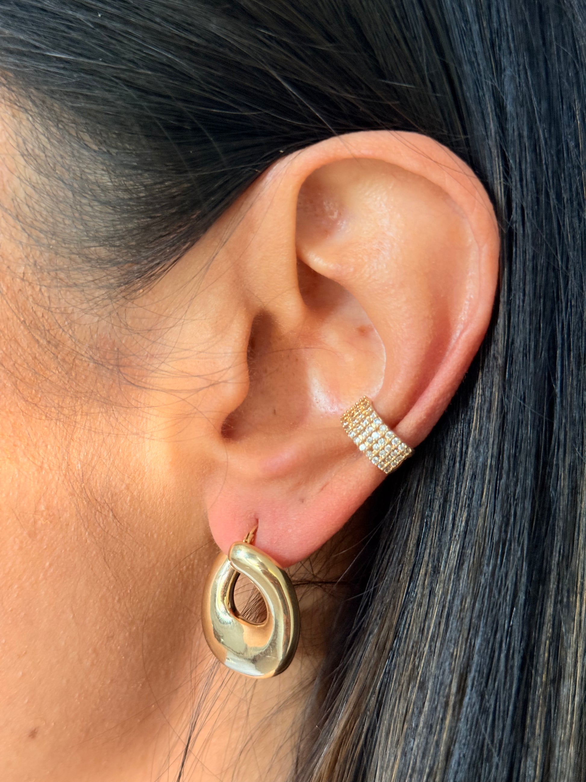 Maxi Huiggies Earings 14K