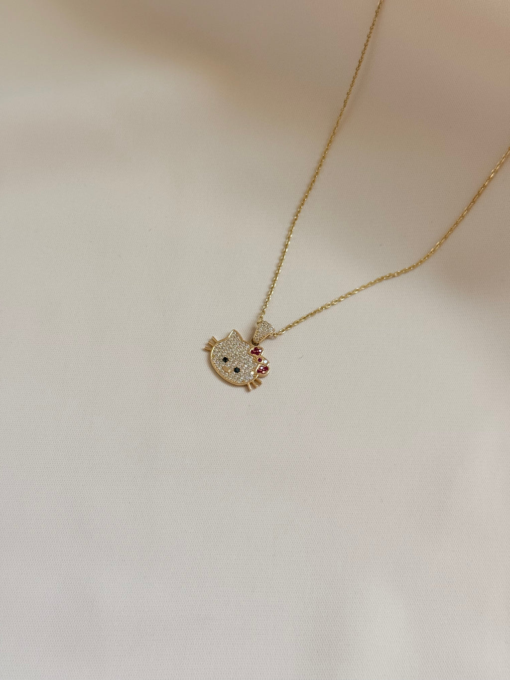 Kitty Style Necklace  14K