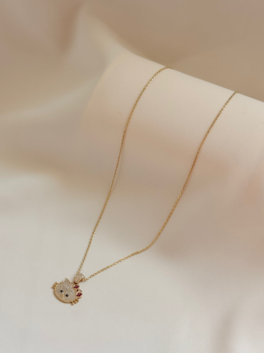 Kitty Style Necklace  14K