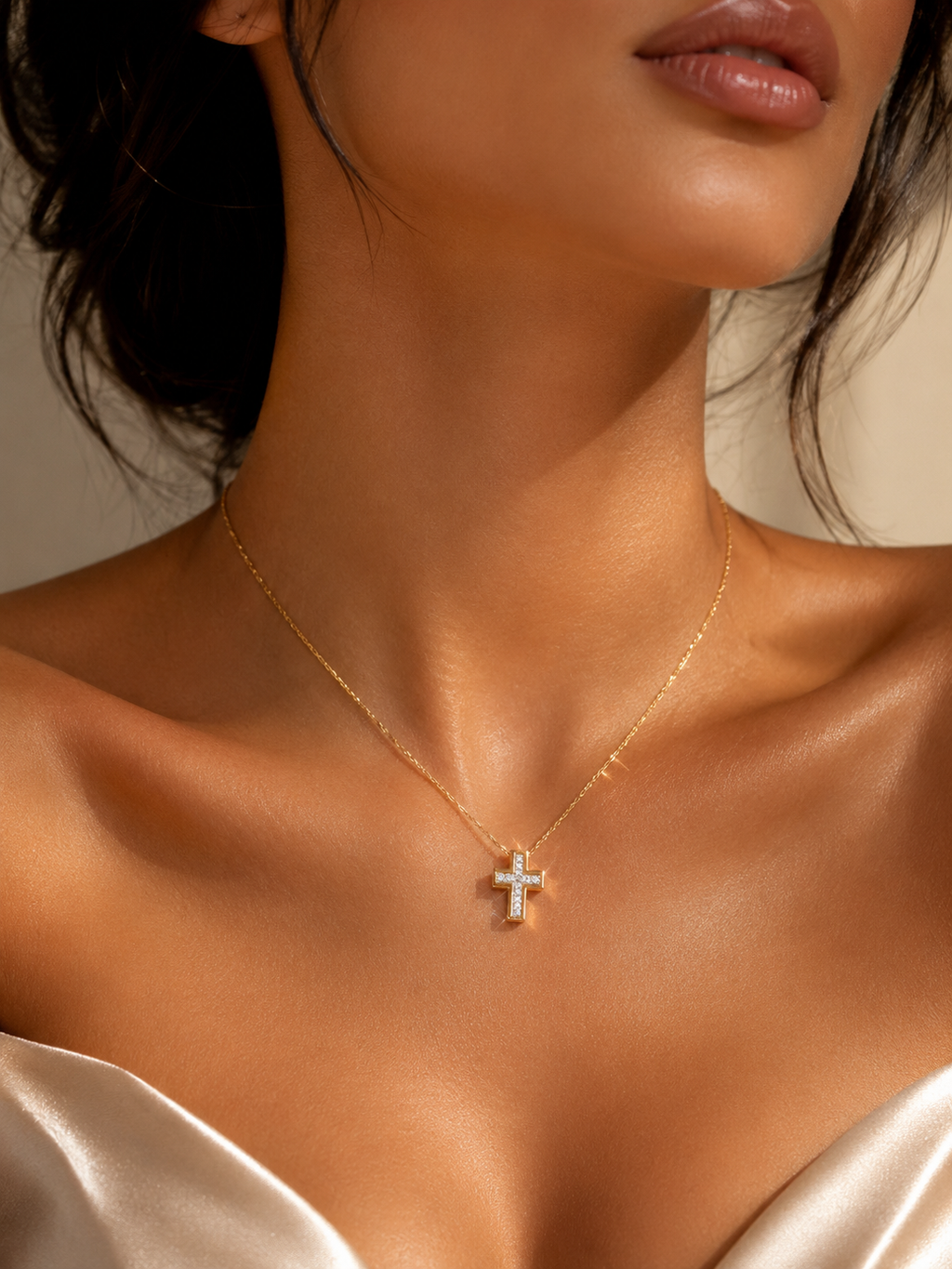 Cadena & Cruz Diamantes Naturales 14k