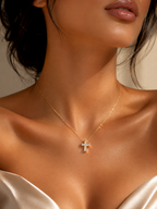 Cadena & Cruz Diamantes Naturales 14k