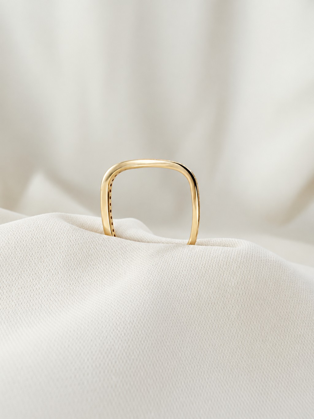 Sin fin Cuadrado anillo 14k talla 7