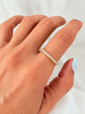 Sin fin Cuadrado anillo 14k talla 7