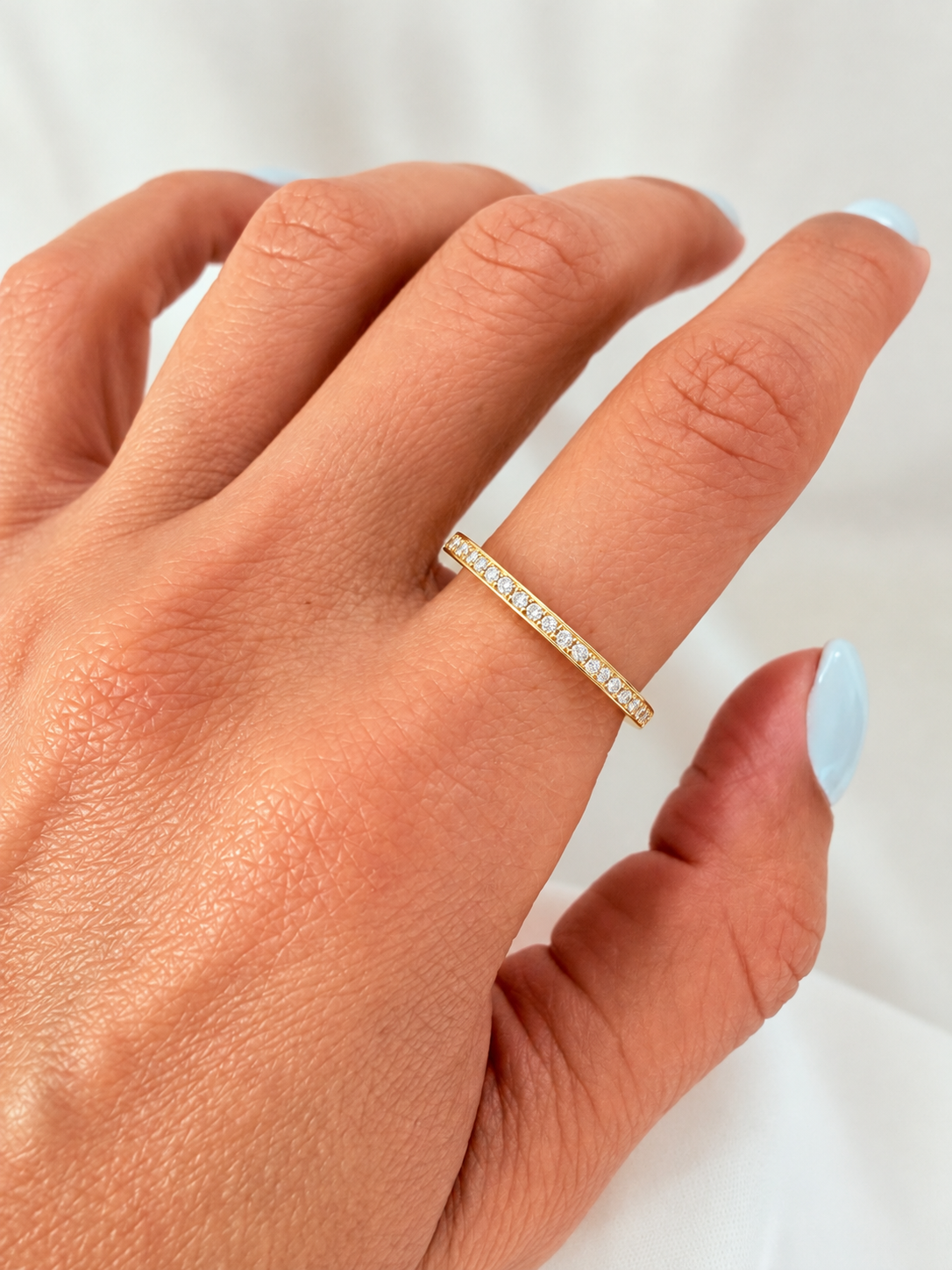 Sin fin Cuadrado anillo 14k talla 7