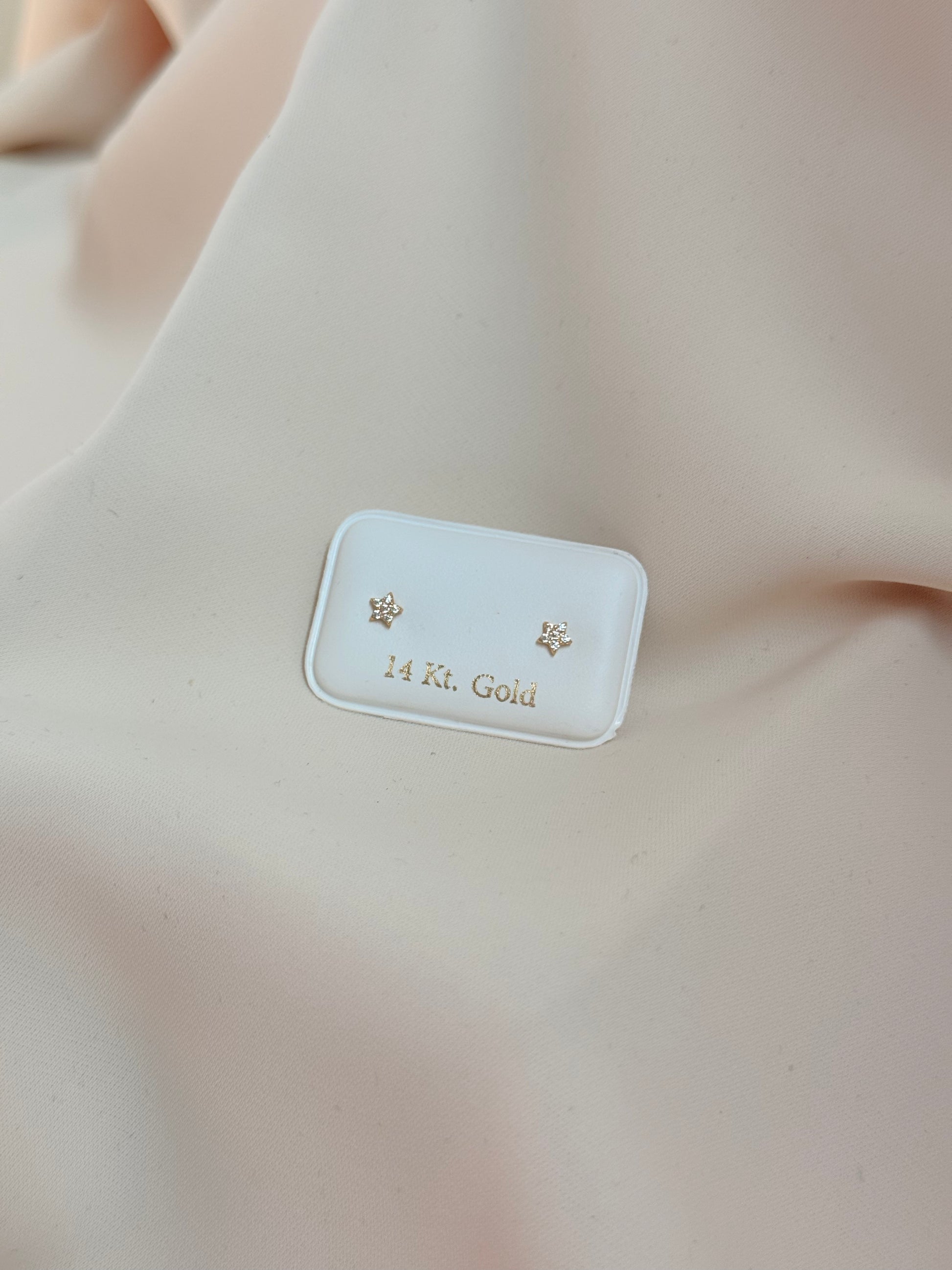 Mini Zirconia Stars Stud 14K