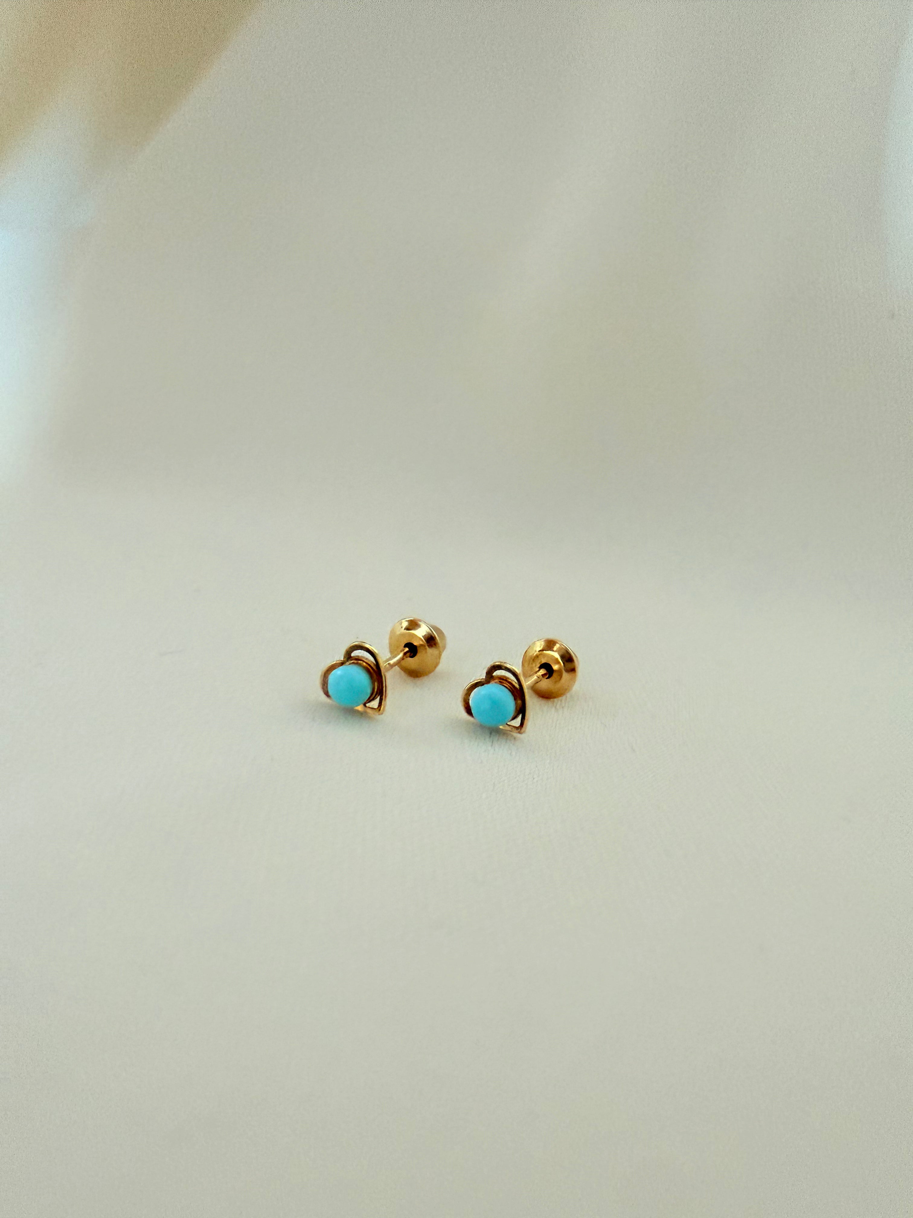 turquoise heart 18k