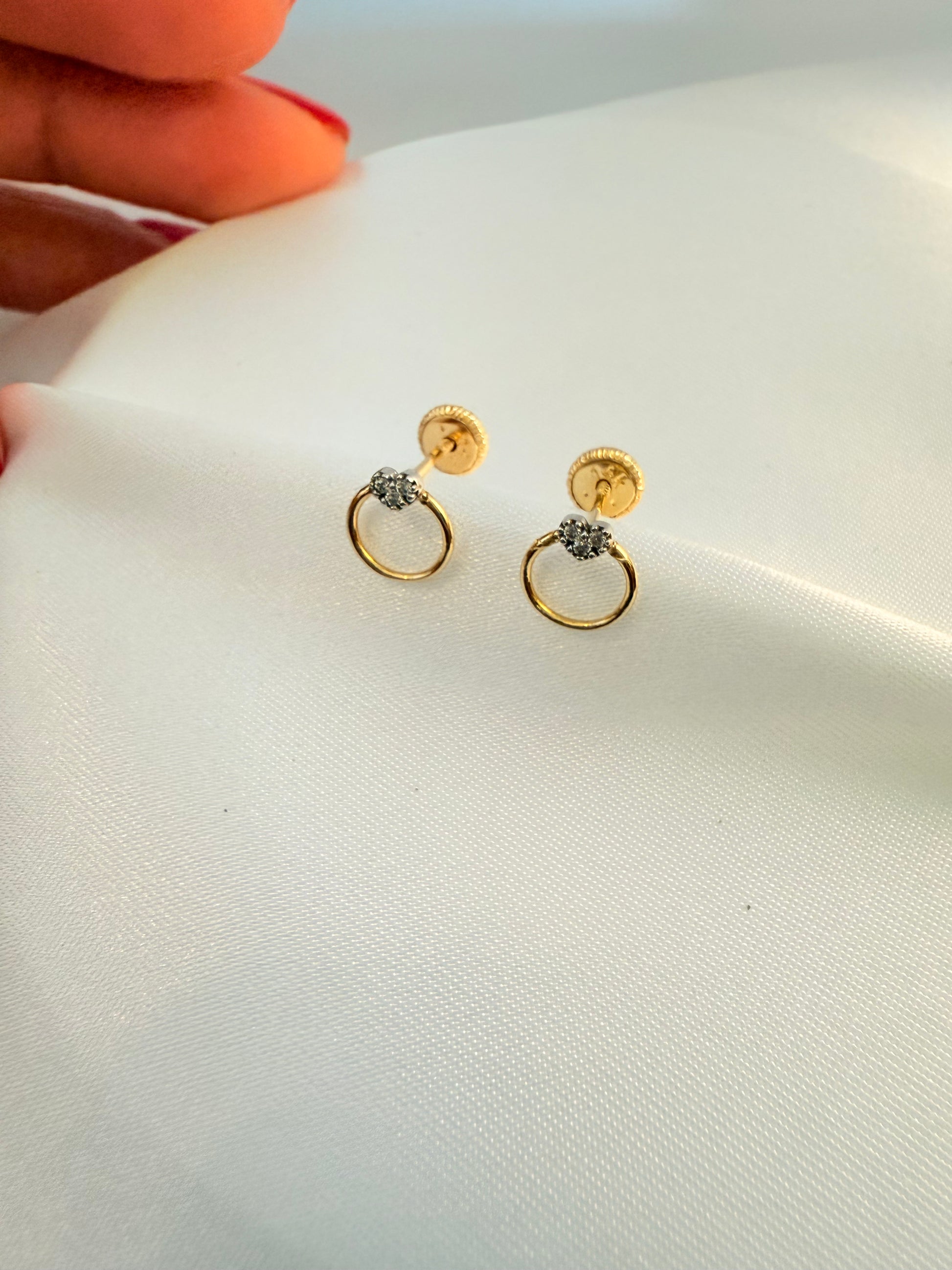 Heart zirconia stud  14K