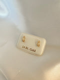 Zirconia Clip Stud 14K