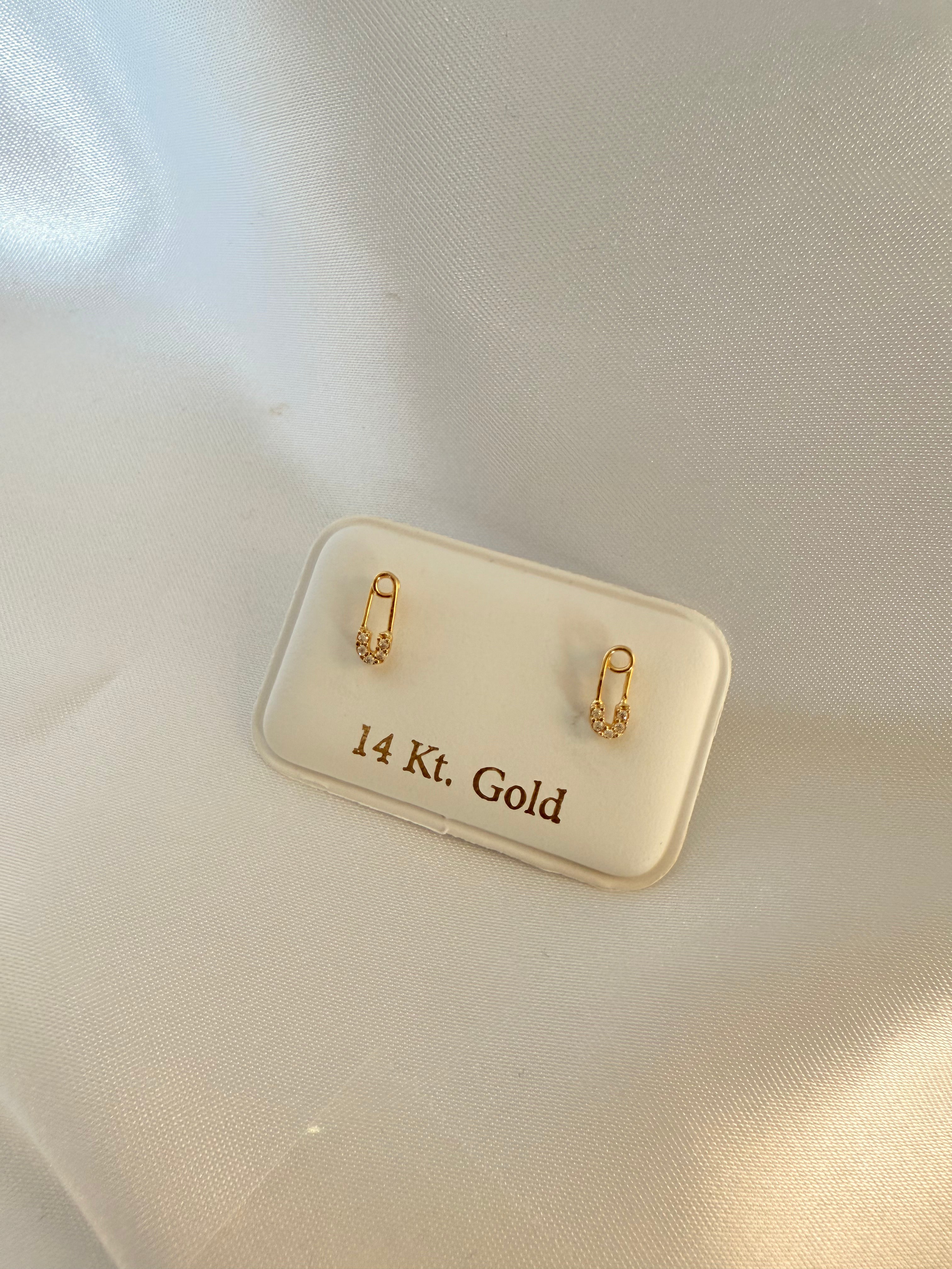 Zirconia Clip Stud 14K