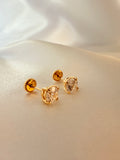 Scuare Zirconia Stud 14K