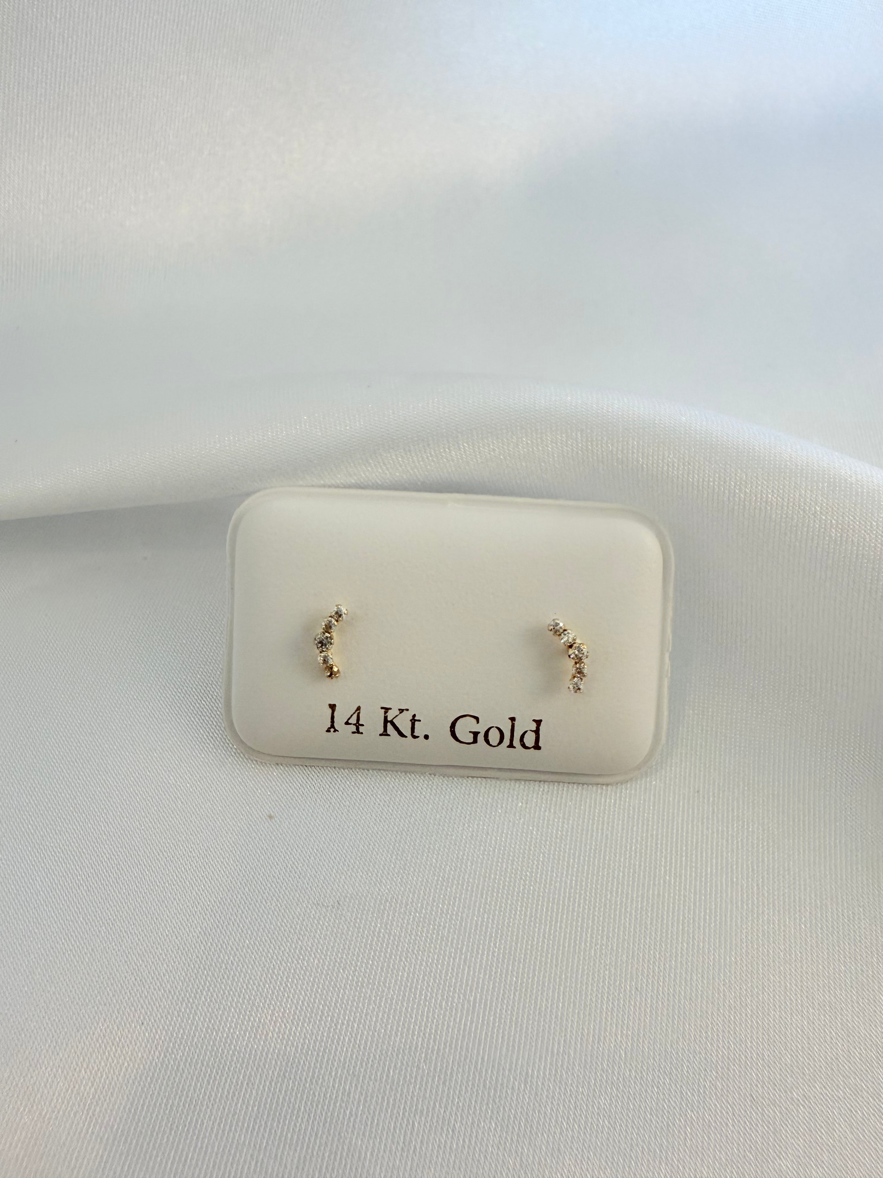 Mini Cz Stud 14K