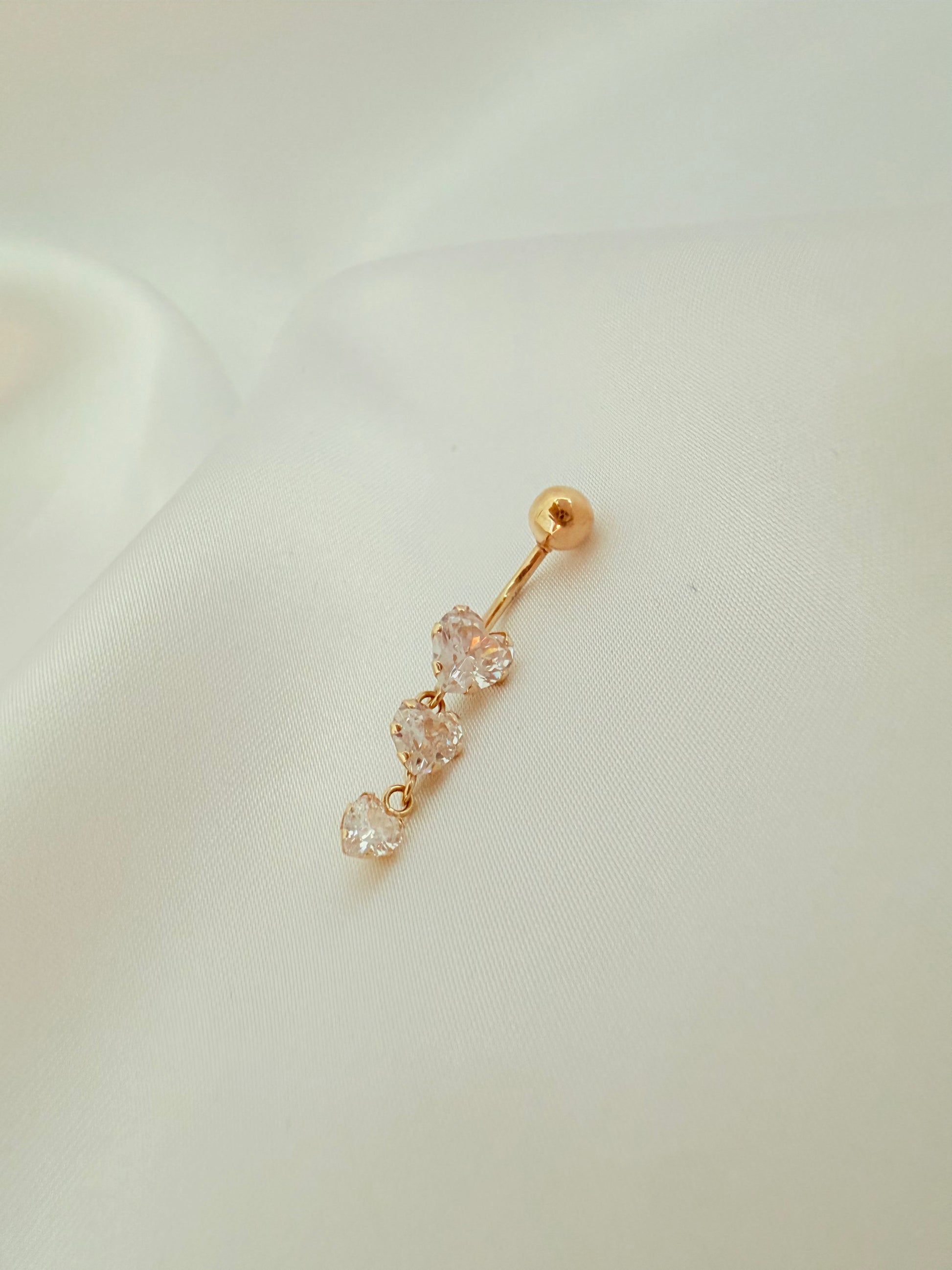 Piercing 3 heart 14k