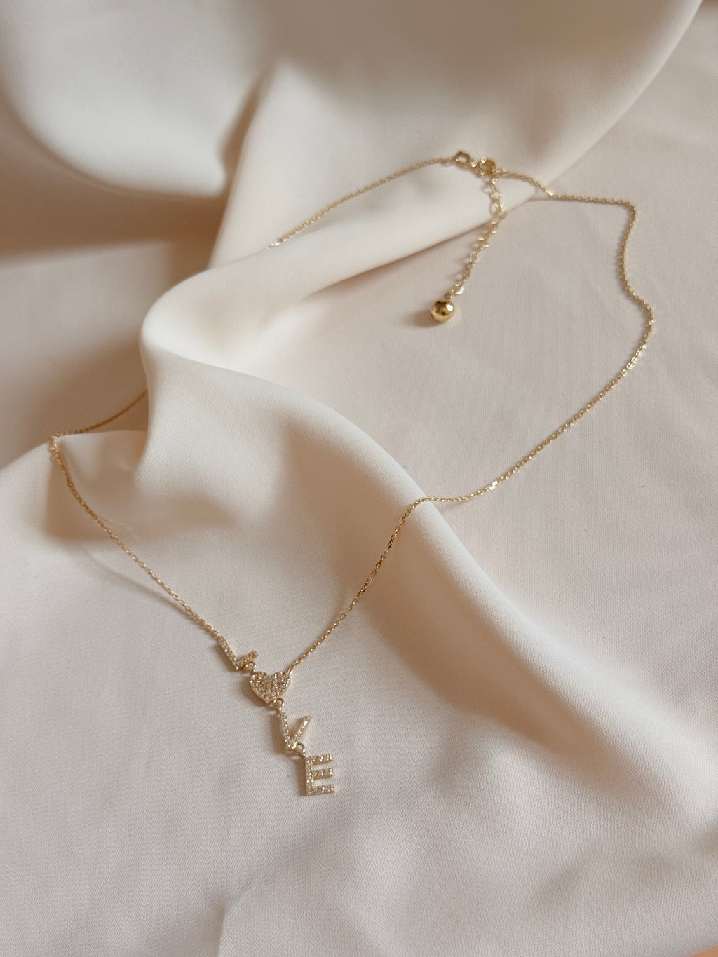 Love Necklace 50cm Adjustable 14K