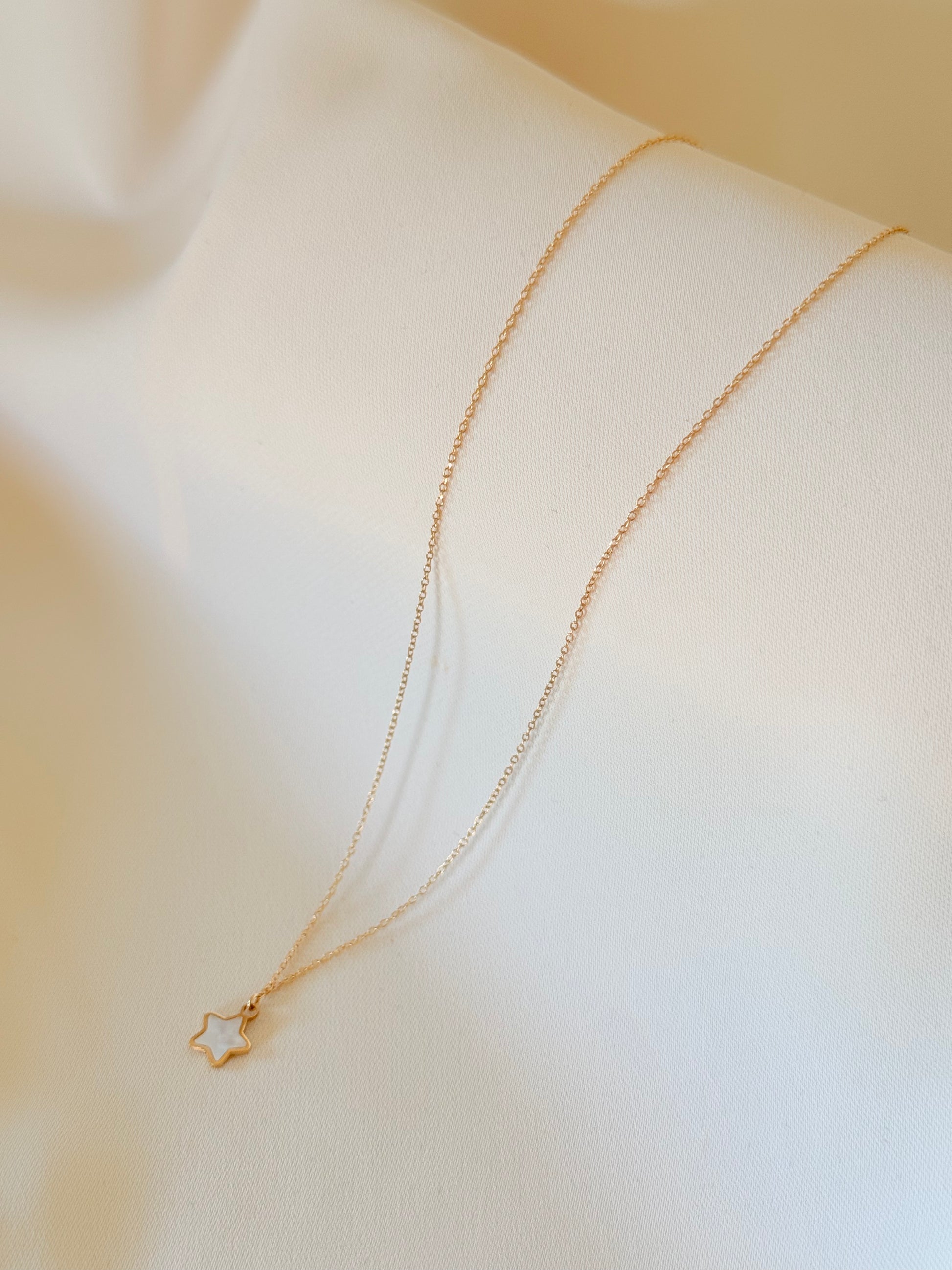 Mini nacar star Necklace 40cm 18K