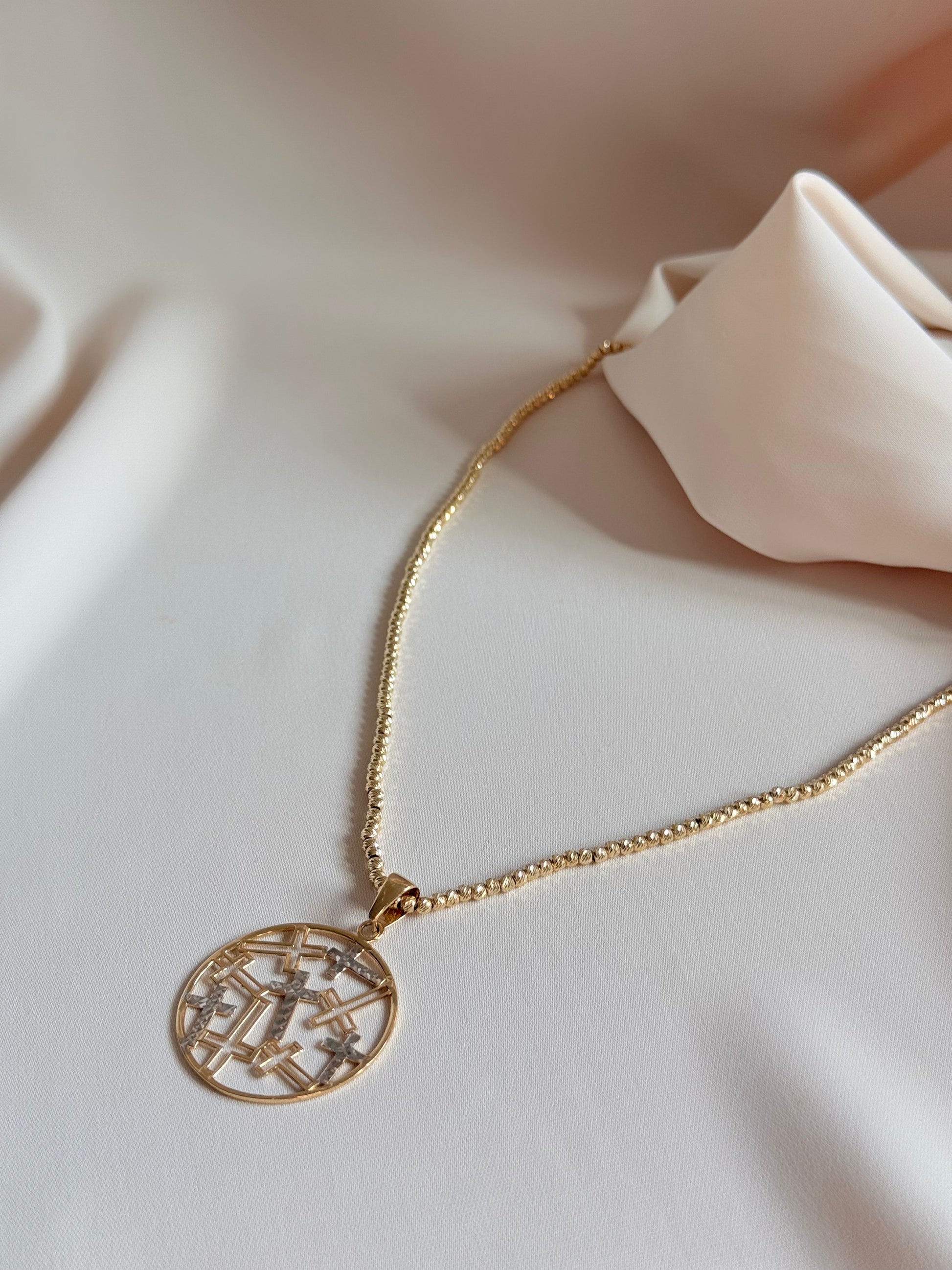 Diamond effect Necklace 50cm 14K