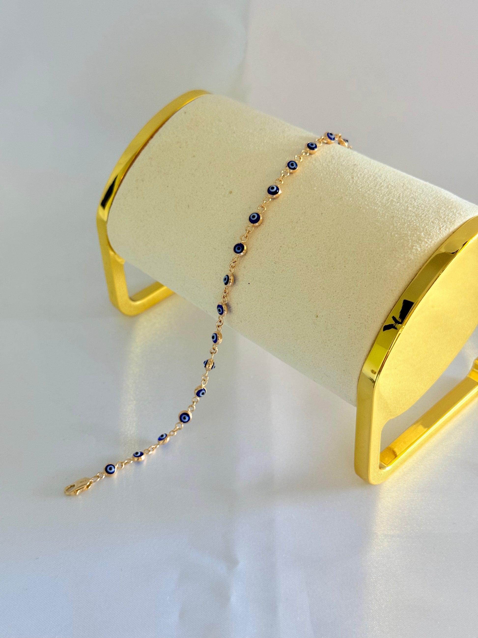 Mini Turkish Eye bracelet 14k