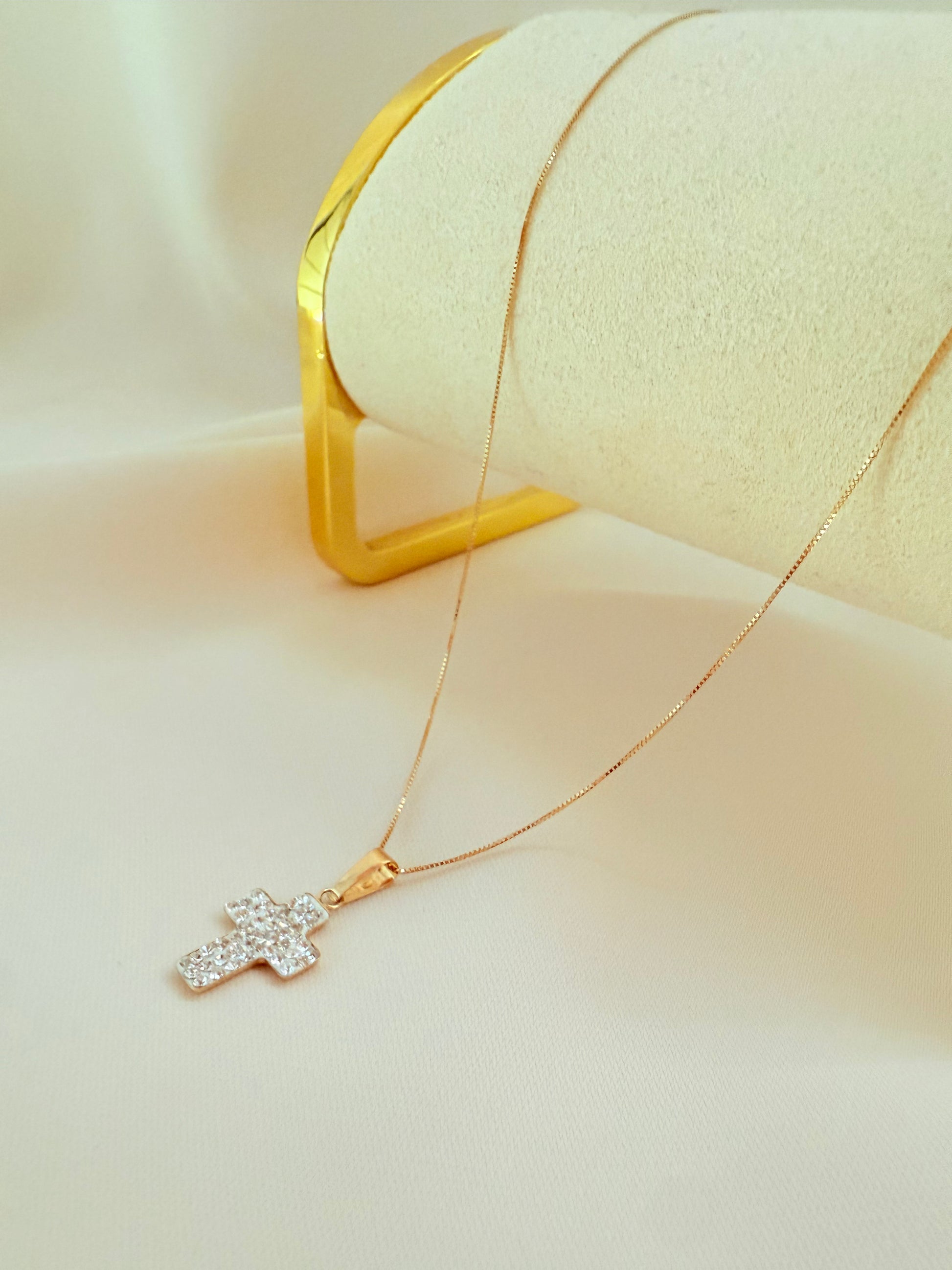 Necklace & Cross  45cm 18k