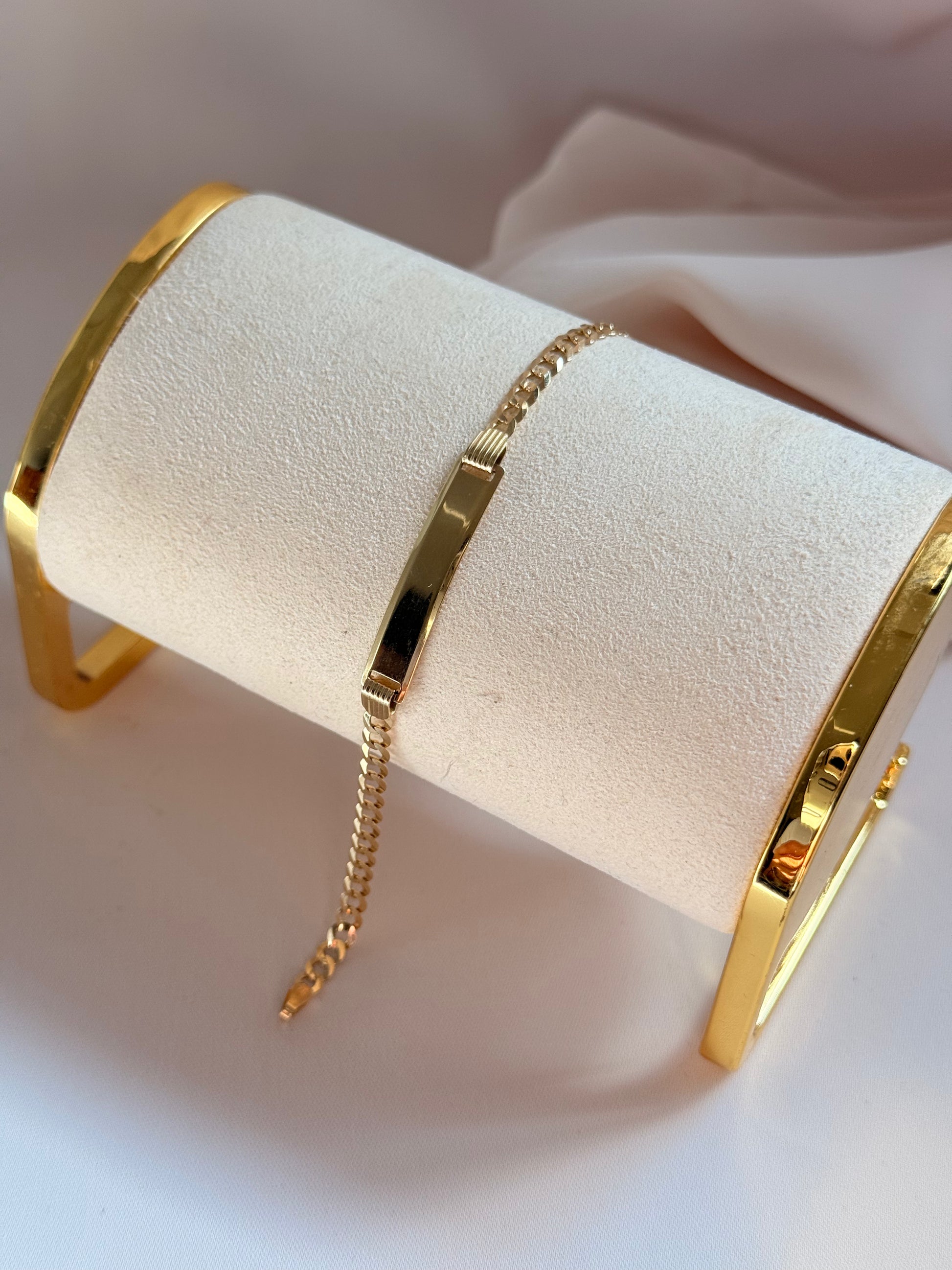 Plate bracelet child 14k 16cm