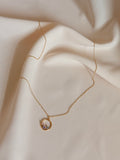 Zirconia hoop necklace 45cm Adjustable 18K