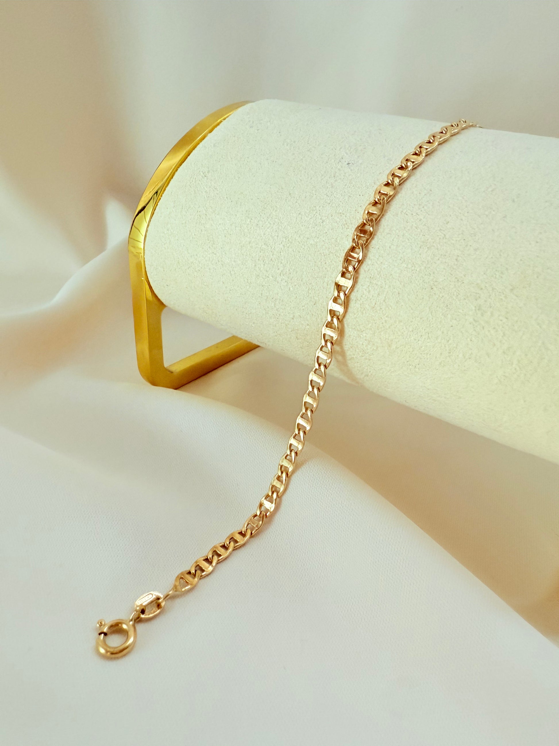 Bracelet Traversino Aplastado 20cm 18k