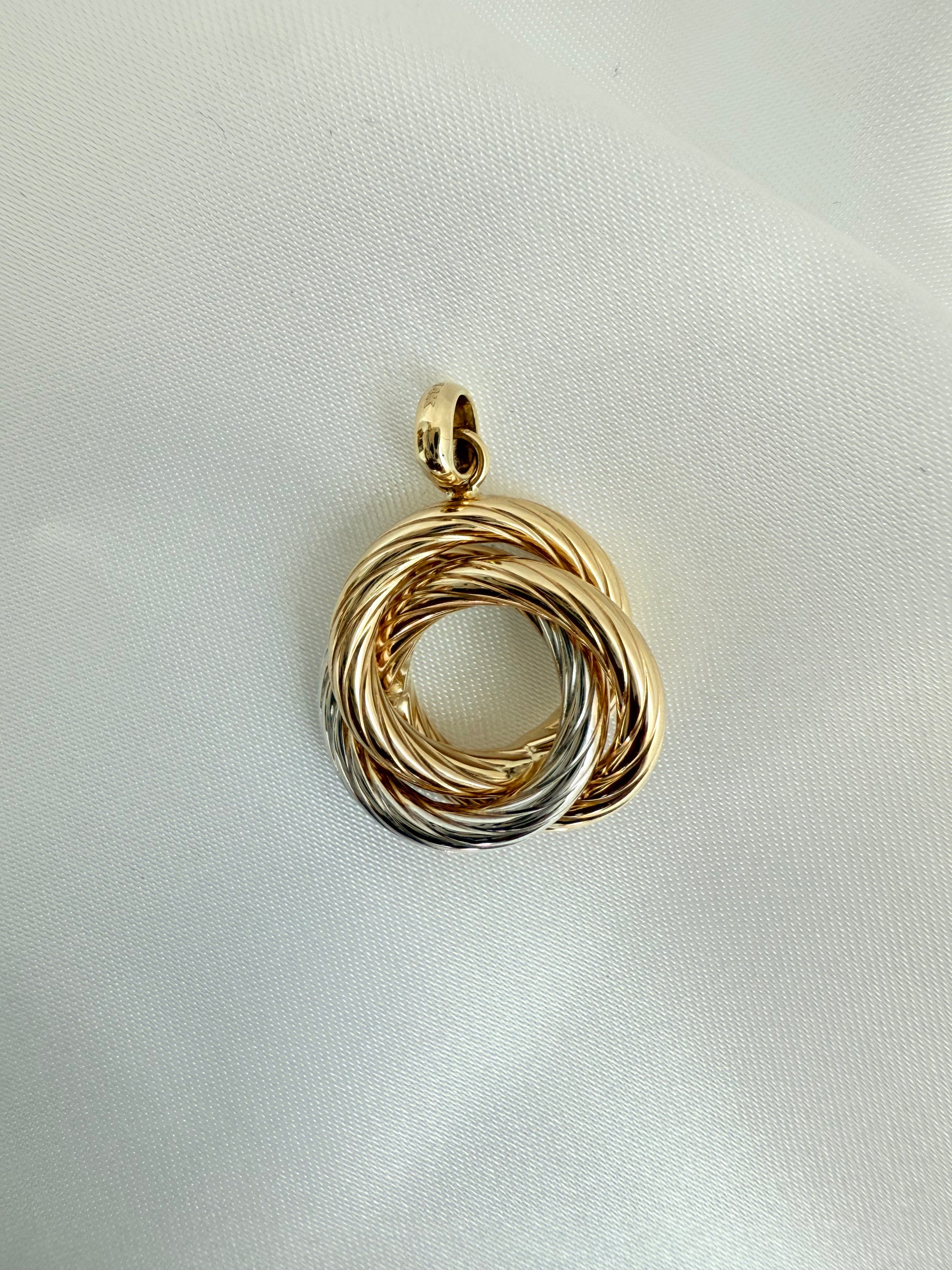 Twisted Hoops pendant 14k