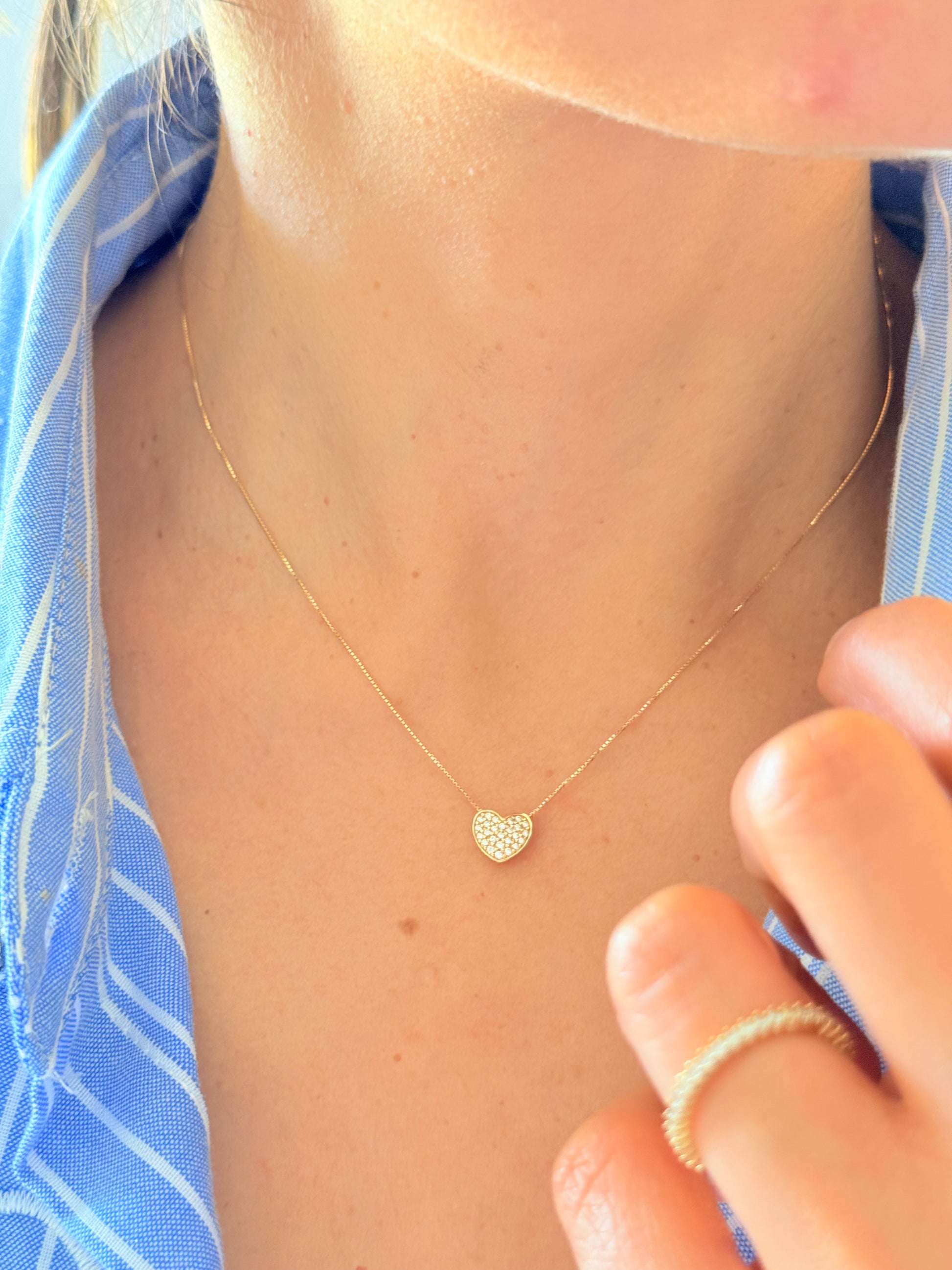 Zirconia Heart Necklace 18K