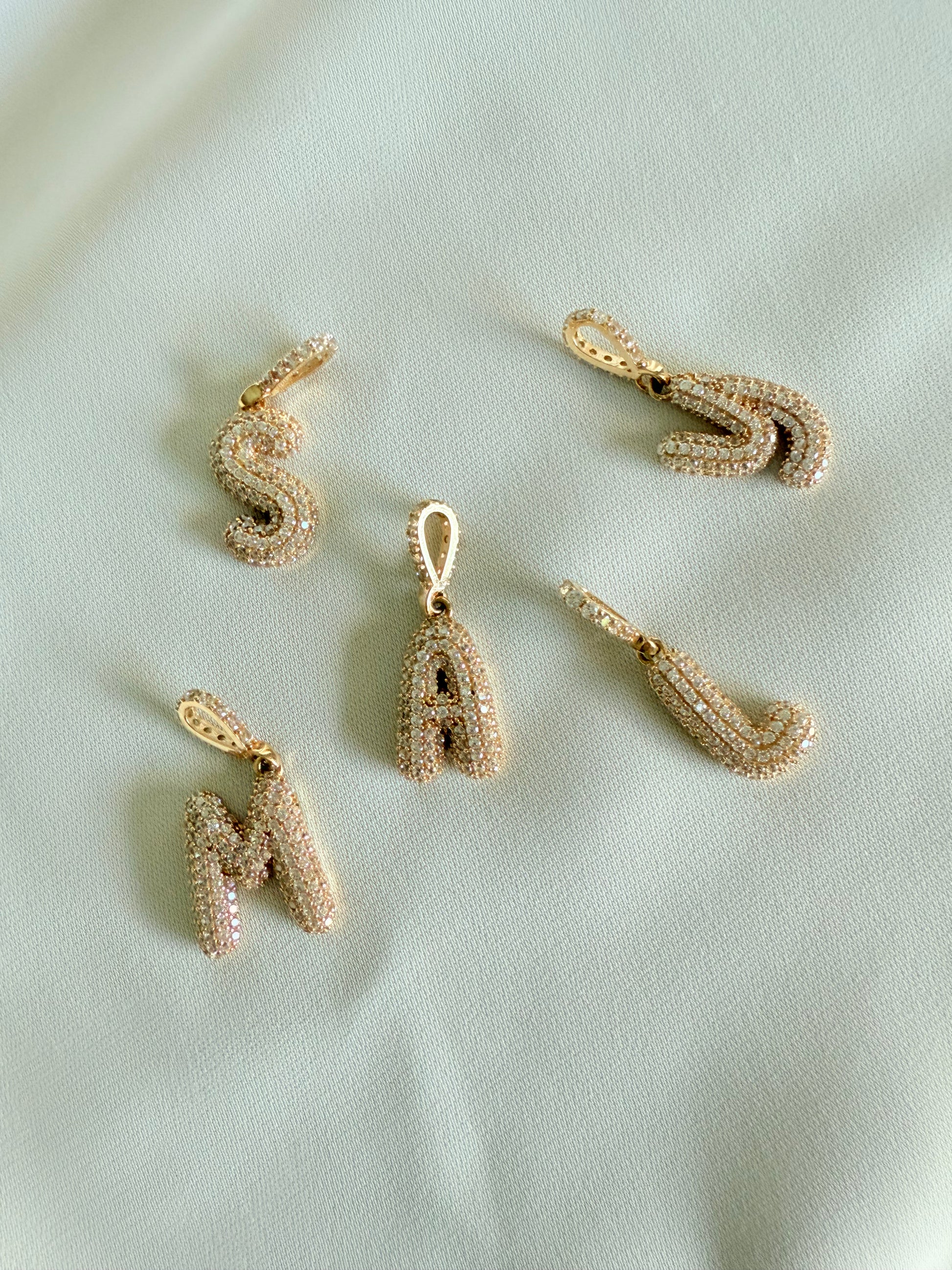 Letters Zircon 3mm 14K