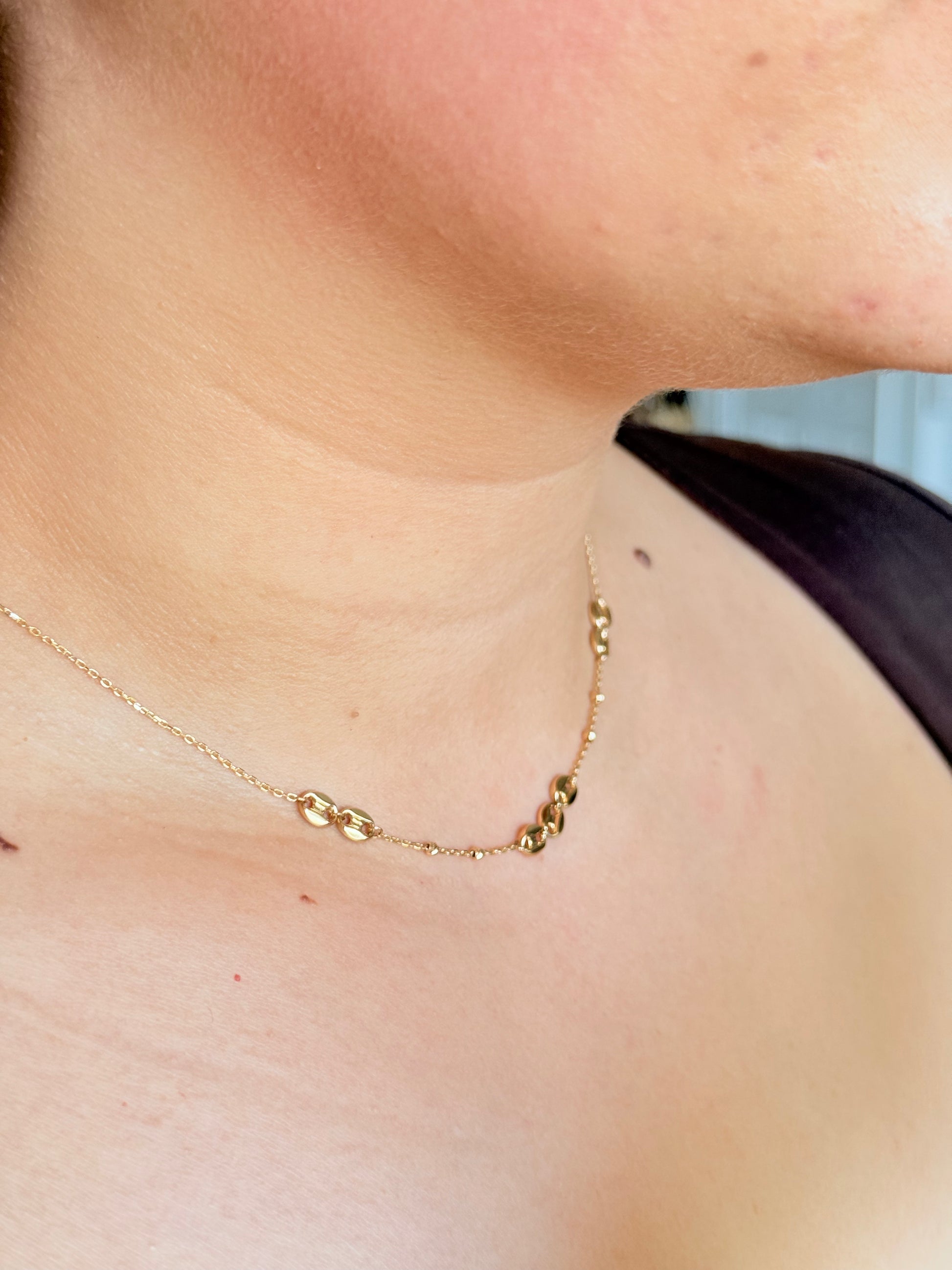 Coffe Beans Necklace 14k