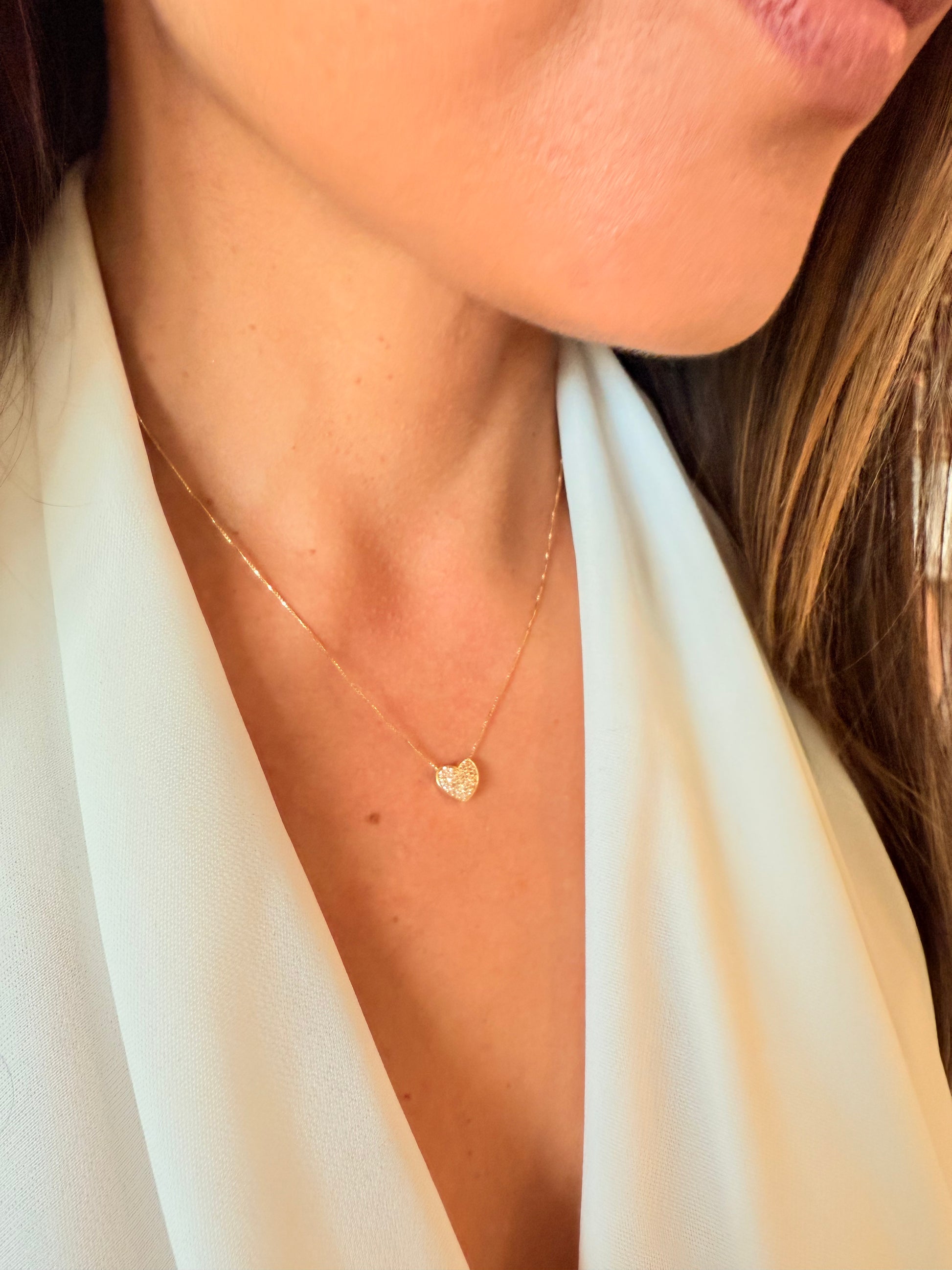 Zirconia Heart Necklace 18K