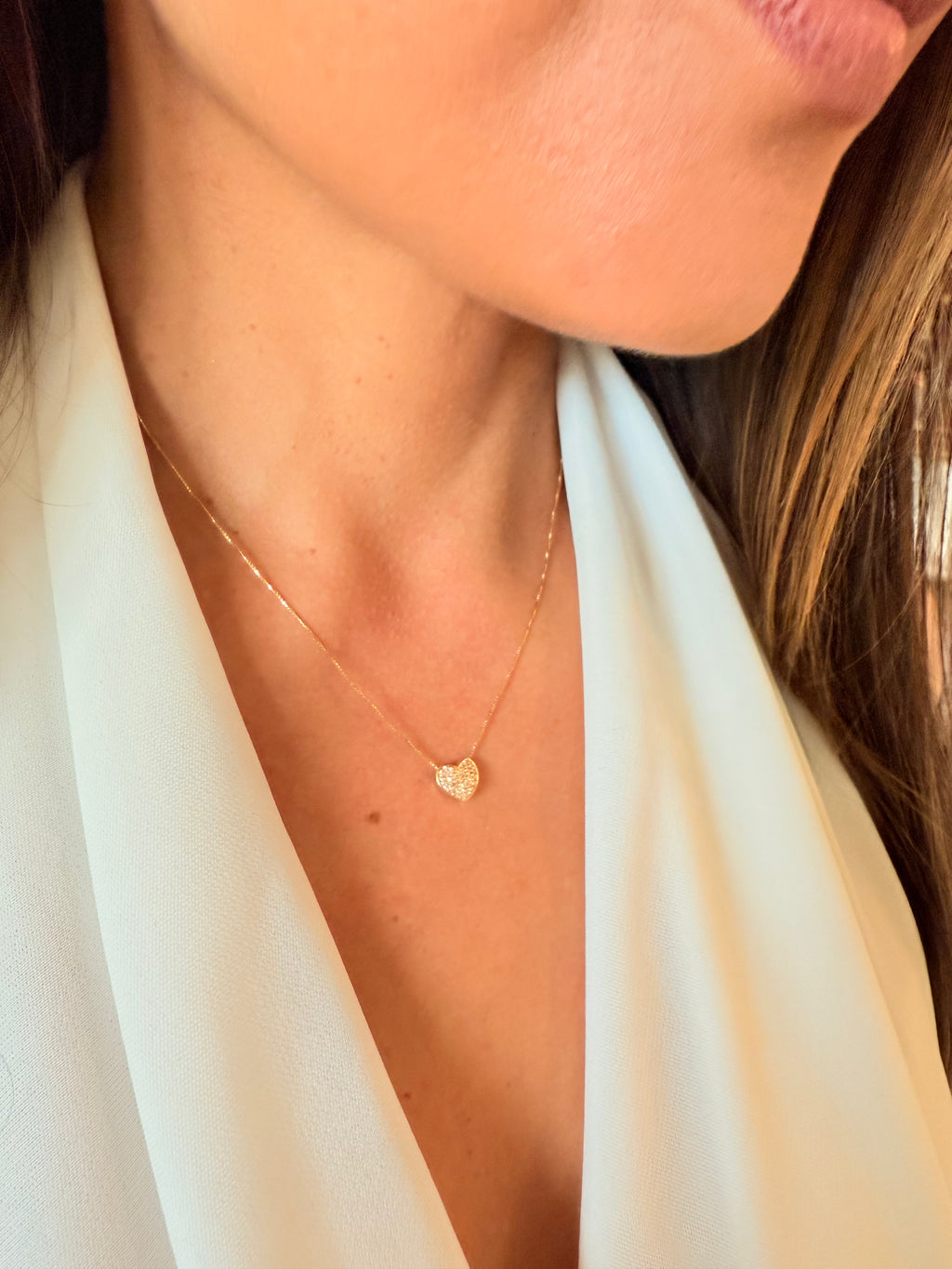 Zirconia Heart Necklace 18K