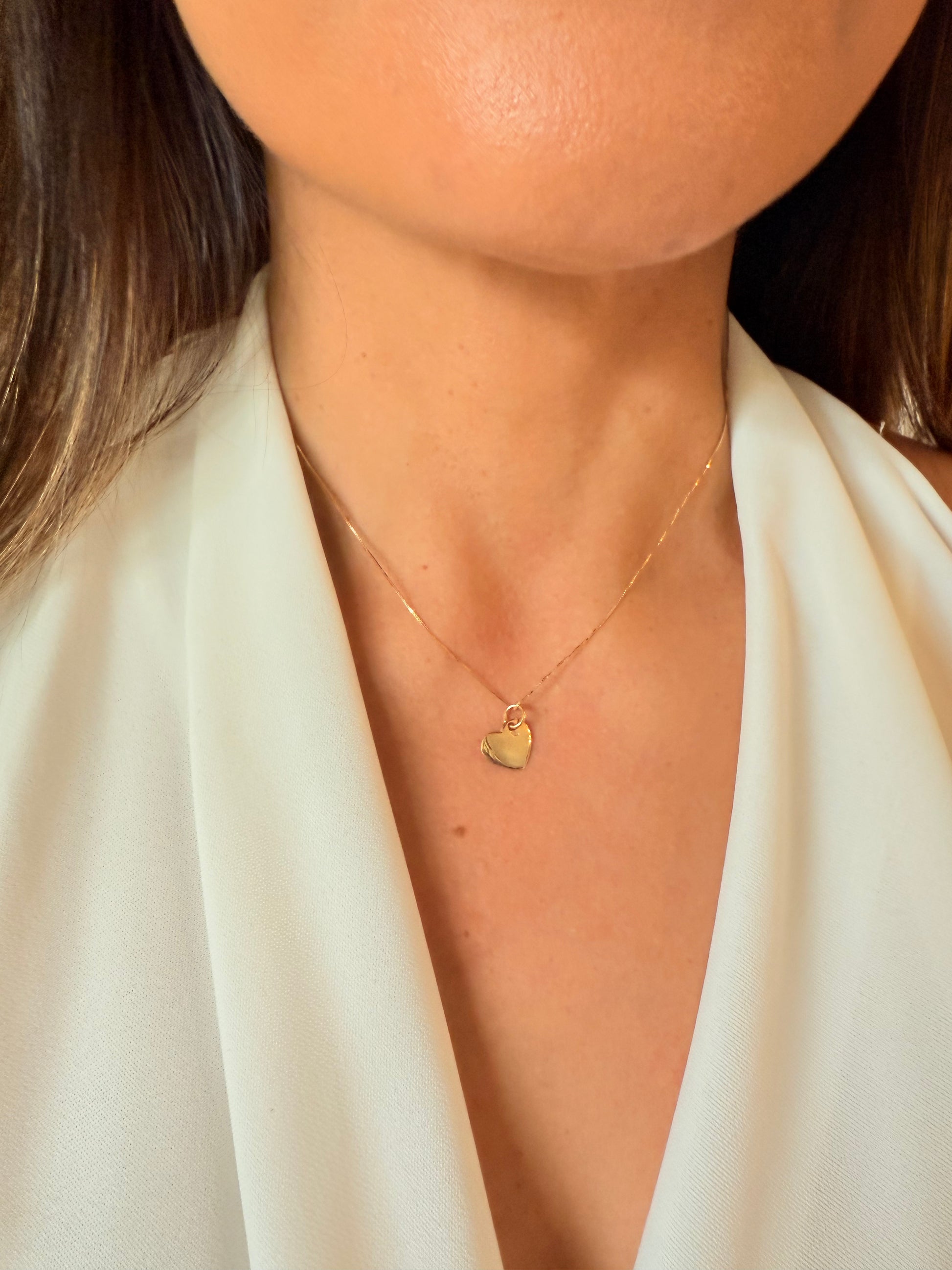 Fancy Style Heart Necklace  18K